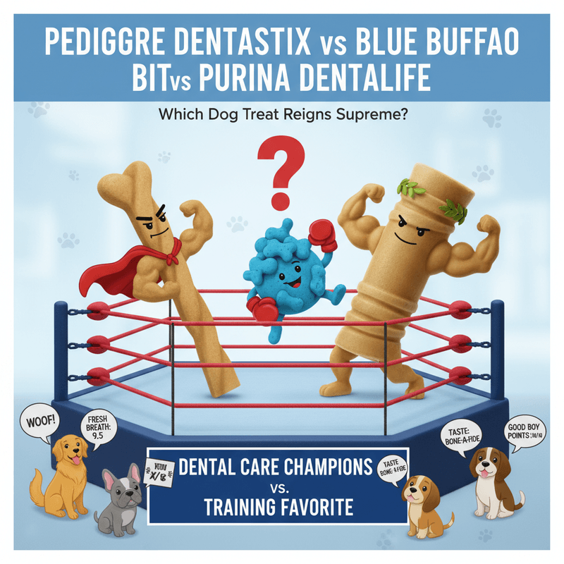 Pedigree Dentastix vs Blue Buffalo Bits vs Purina DentaLife: Which Dog Treat Reigns Supreme?