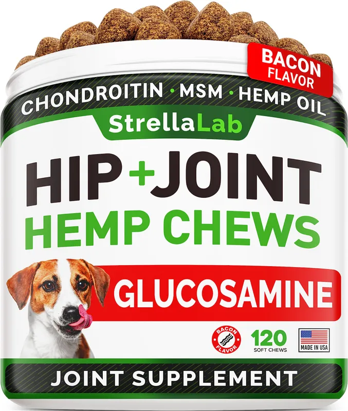 STRELLALAB Hip & Joint Hemp Chews 120Ct (Bacon)
