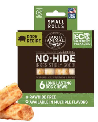 Earth Animal No Hide Pork Chews - 6 Count