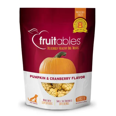 Fruitables Baked Dog Treats, Pumpkin and Cranberry, 7oz