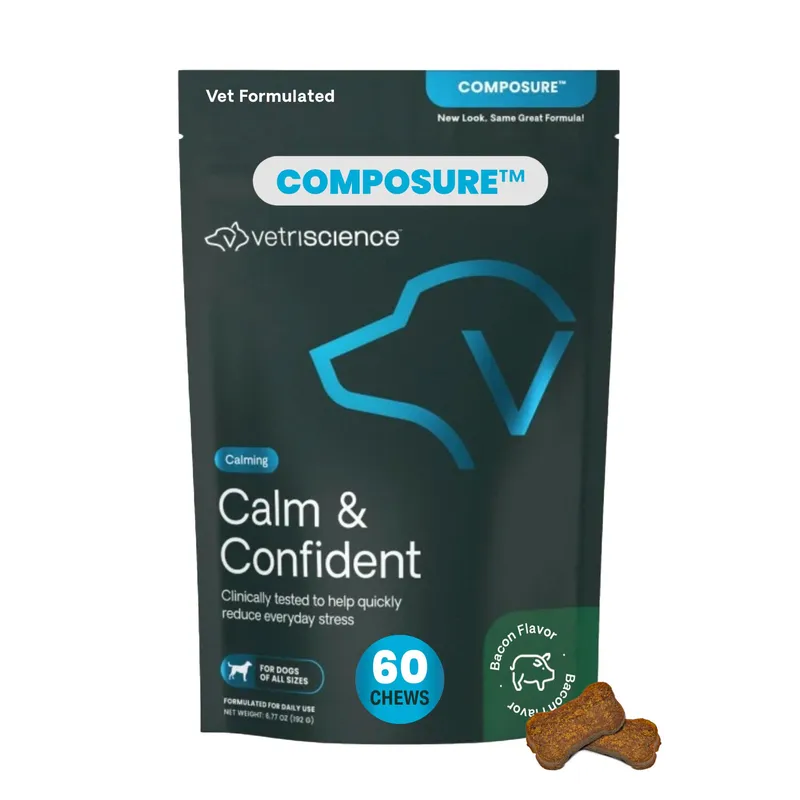 VetriScience Calm & Confident Chews, 60 Count Bacon