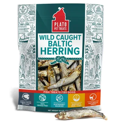 Plato Pet Treats Baltic Herring Dog Treats 8.5oz