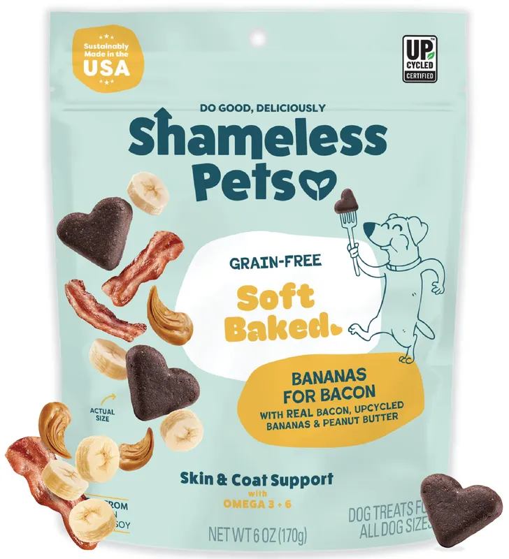 Shameless Pets Bananas for Bacon Dog Treats 6oz