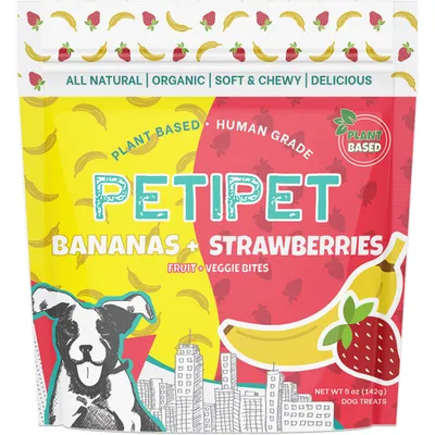 PETIPET Bananas + Strawberries Dog Treats 5oz