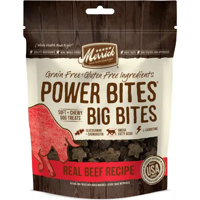 Merrick Power Bites Dog Treats - Beef and Sweet Potato, 6oz