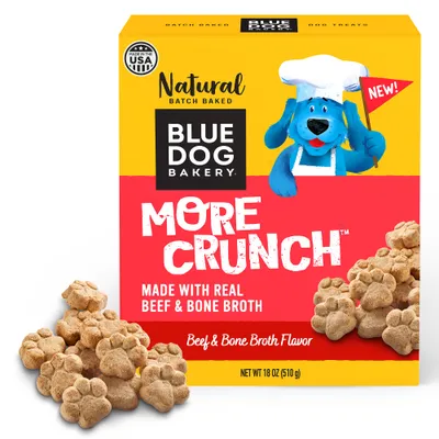 Blue Dog Bakery More Crunch Beef & Bone Broth Dog Treats, 18oz