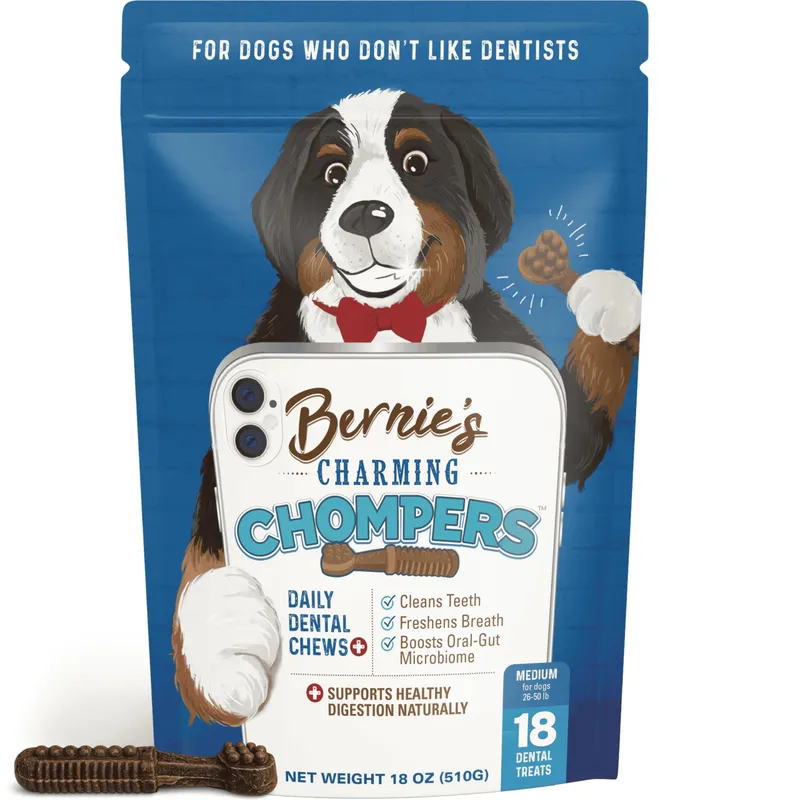 Bernie's Charming Chompers Dental Chews - Medium Dogs 18 Count