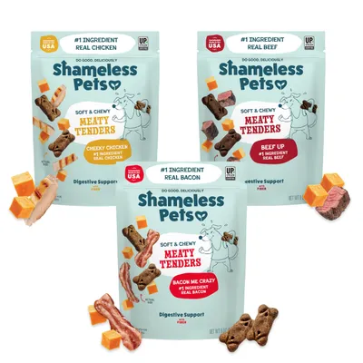 Shameless Pets Meaty Tenders Dog Treats 8oz (Pack of 3)