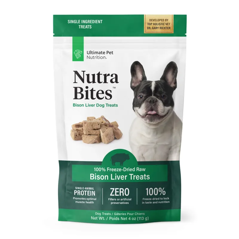 Ultimate Pet Nutrition Nutra Bites Bison Liver Dog Treats, 4oz