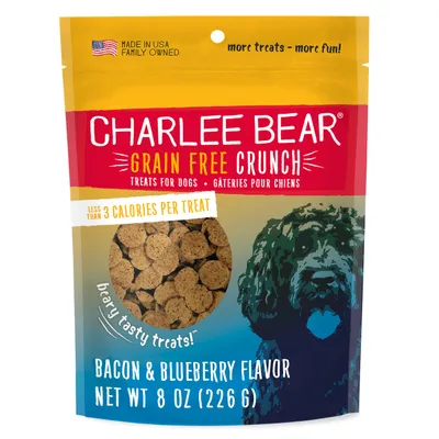 Charlee Bear Bacon & Blueberry Grain Free Dog Treats, 8oz