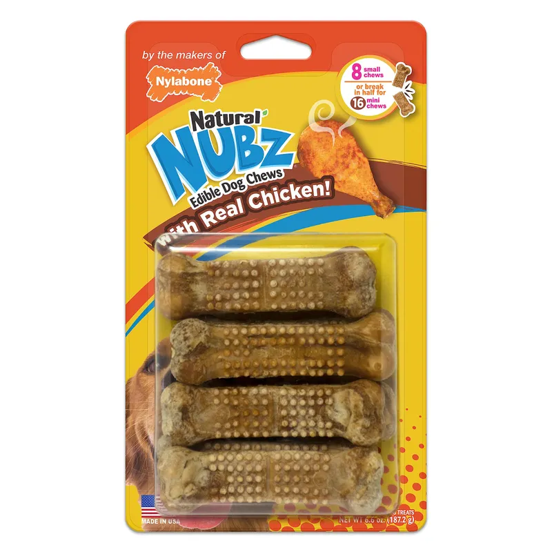 Nylabone Nubz Natural Dog Chew Treats, 8 Count