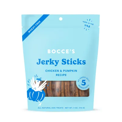 Bocce's Bakery Chicken & Pumpkin Jerky Stick Dog Treats, 4oz