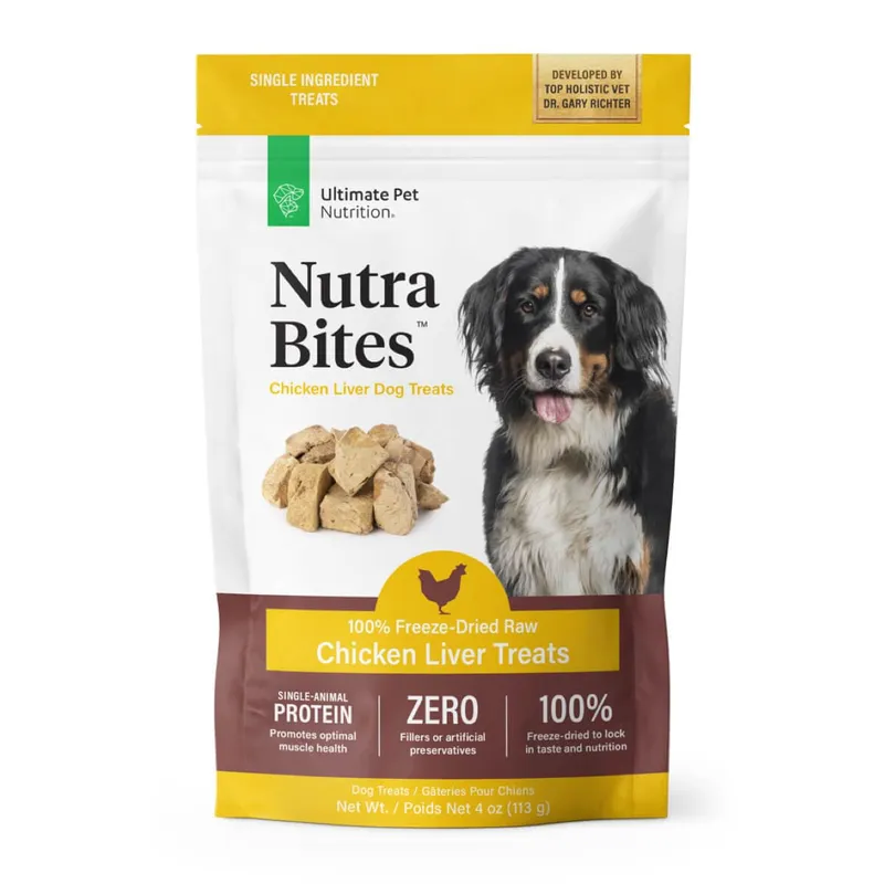 Ultimate Pet Nutrition Nutra Bites Chicken Liver Dog Treats 4oz