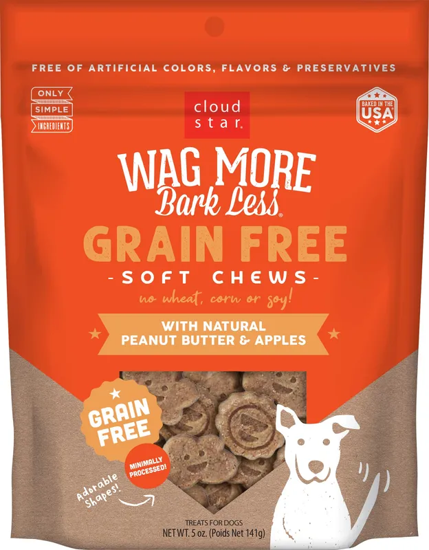 Cloud Star Wag More Bark Less Peanut Butter & Apples Dog Treats 5oz