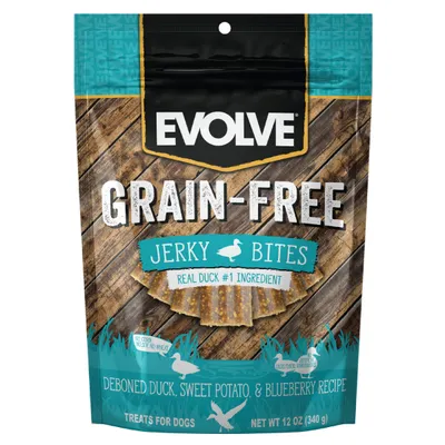 Evolve Grain Free Duck Jerky Bites 12oz
