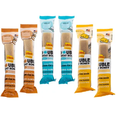 Ultra Chewy Double Treat Bones 2.82oz (Pack of 6)