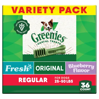 Greenies Adult Dental Dog Treats, 36 Count Variety Pack