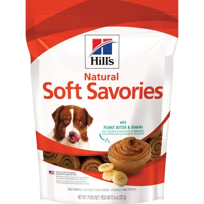 Hill's Natural Soft Savories Peanut Butter & Banana Dog Treats, 8oz