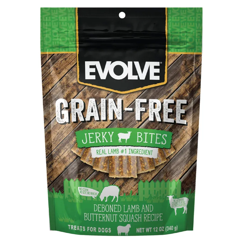 Evolve Grain Free Lamb Jerky Bites 12oz