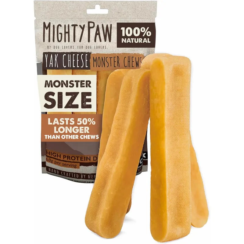 Mighty Paw Yak Cheese Dog Chews - Monster 4 Pack