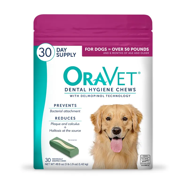 OraVet Dental Chews for Large Dogs, 30 Count