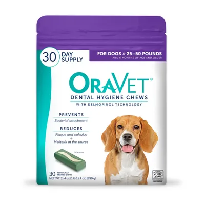 OraVet Dental Chews for Medium Dogs, 30 Count