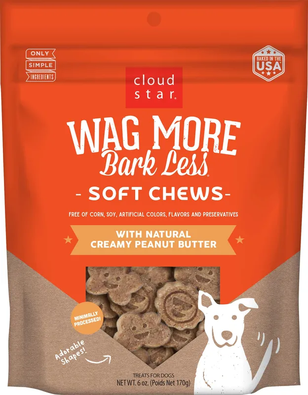 Cloud Star Wag More Bark Less Peanut Butter Dog Treats 6oz