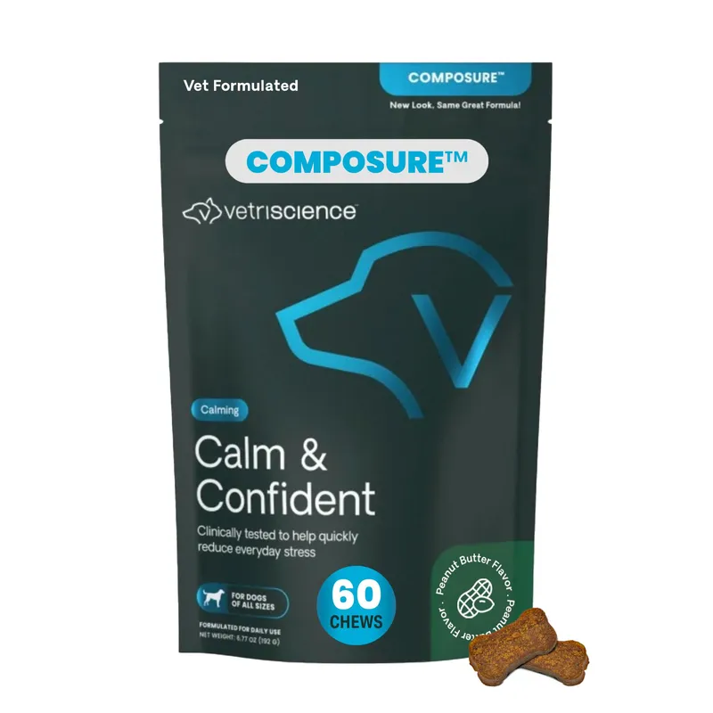 VetriScience Calm & Confident Chews, 60 Count Peanut Butter