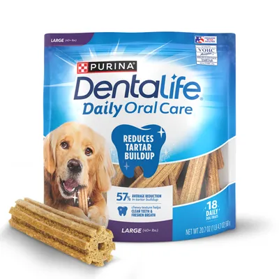 Purina DentaLife Large Dog Dental Chews, 18 Count