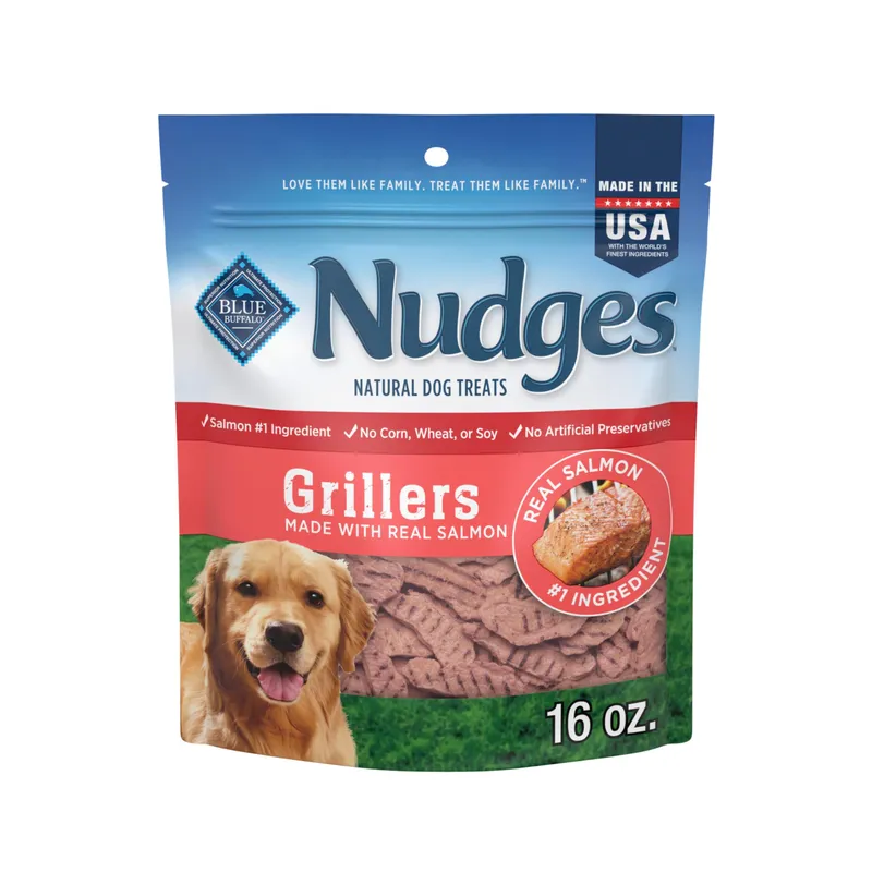 Blue Buffalo Nudges Salmon Grillers Dog Treats 16oz