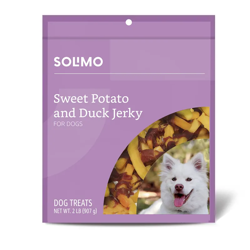 Solimo Sweet Potato & Duck Jerky Dog Treats, 2 Pound
