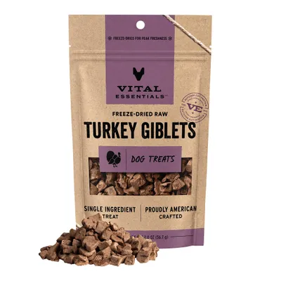 Vital Essentials Turkey Giblets Dog Treats 2oz