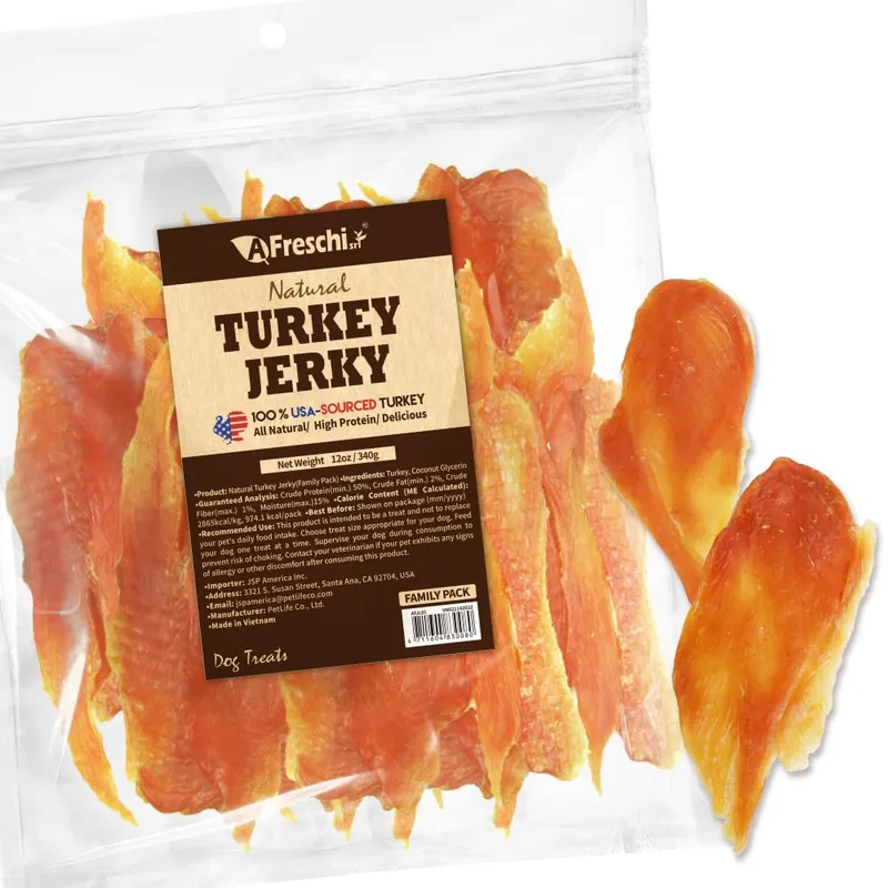 A Freschi srl Natural Turkey Dog Treats, 12 oz