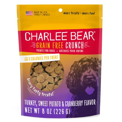 Charlee Bear Grain Free Dog Treats, Turkey & Sweet Potato 8oz