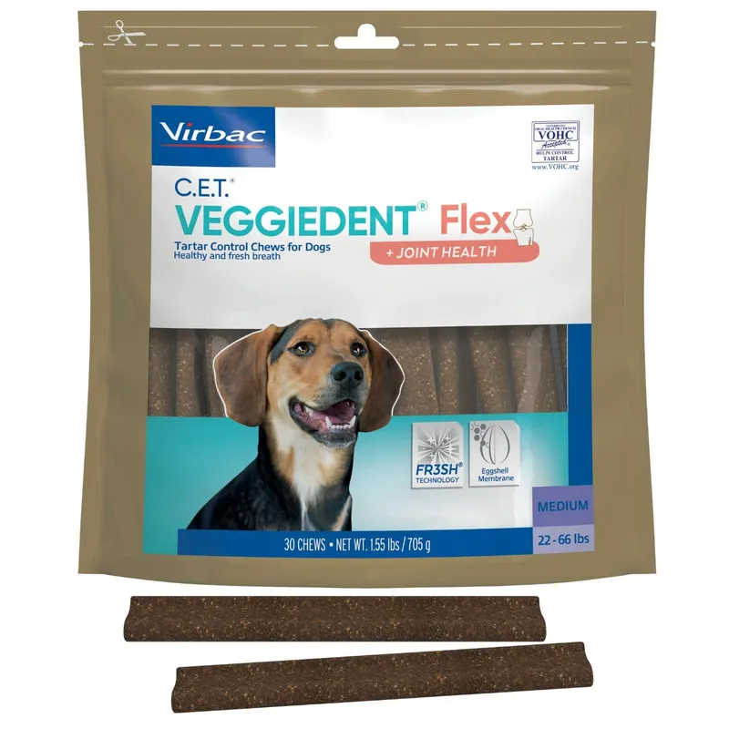 Virbac C.E.T. VEGGIEDENT Flex Tartar Control Chews - Medium