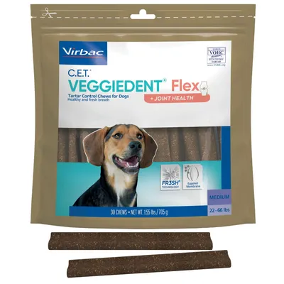 Virbac C.E.T. VEGGIEDENT Flex Tartar Control Chews - Medium