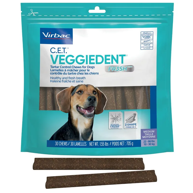 Virbac C.E.T. VEGGIEDENT FR3SH Tartar Control Chews, 1.6 lbs