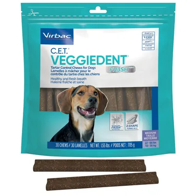 Virbac C.E.T. VEGGIEDENT FR3SH Tartar Control Chews, 1.6 lbs