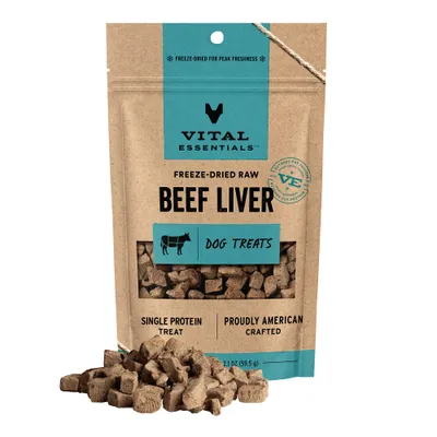 Vital Essentials Beef Liver Dog Treats 2.1oz