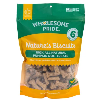 Wholesome Pride Nature's Biscuits Mini Dog Treats, Pumpkin 16oz