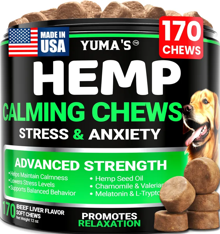 YUMA'S Hemp Calming Chews for Dogs - 170 Treats